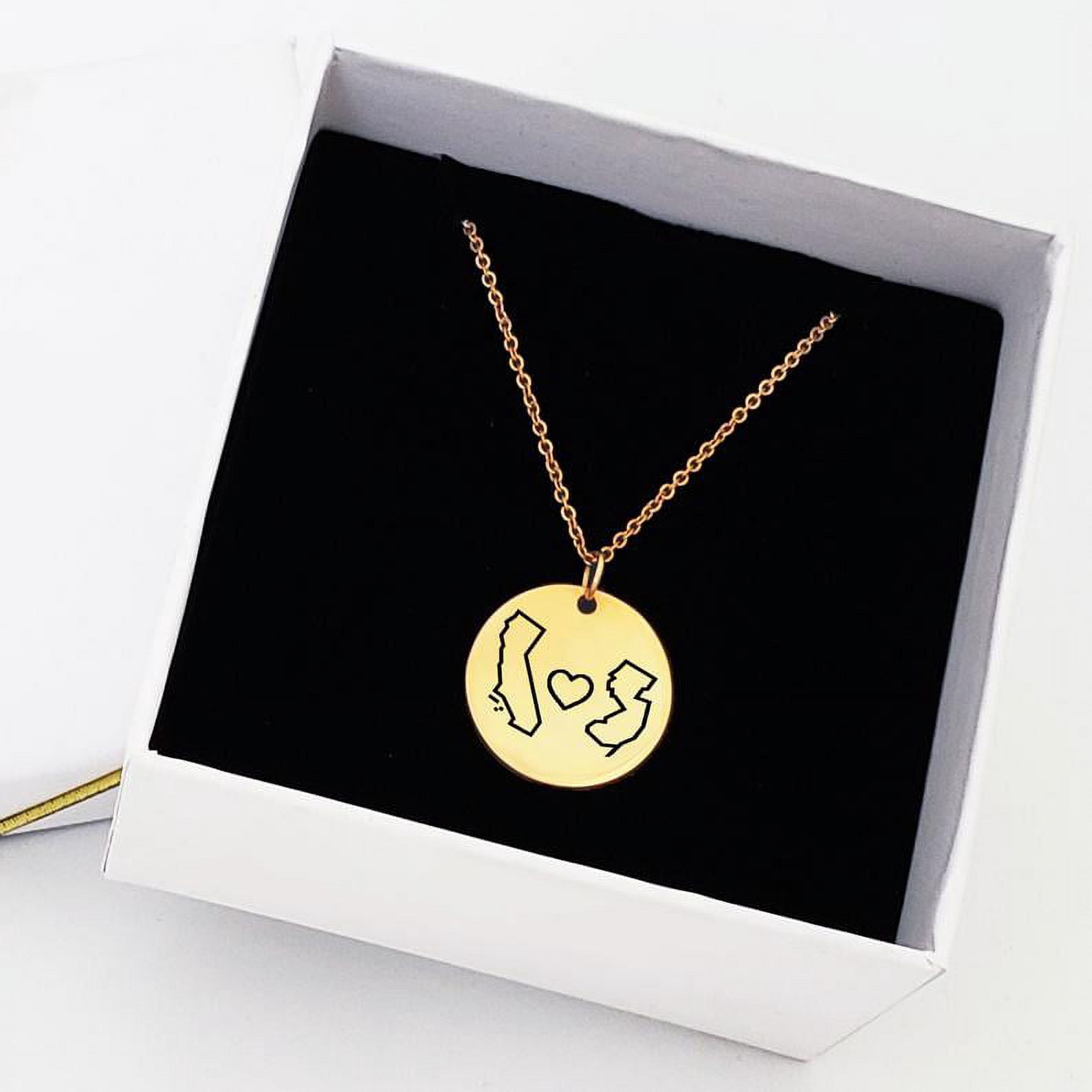Anavia Stainless Steel Round Necklace Custom Round Pendant 18"