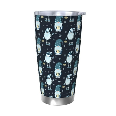 

Ocsxa Christmas Gnome blue Pattern 20oz Travel Coffee Mug with Flip Lid Stainless Steel Insulated Insulated Coffee Mug Thermal Cup with Splash Proof Sliding Lid-Without Straw