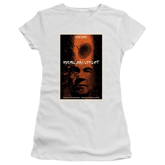 Star Trek Tng Season 5 Episode 18 Junior Women's Sheer T-Shirt White