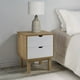 thumbnail image 2 of Mesita de noche VidaXL OTTA de madera maciza de pino marrón y blanco, 2 of 8