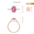 thumbnail image 4 of Angara Rings - Natural 1.45 ct Pink Sapphire Halo Ring with Diamonds in 14K Rose Gold for Women (Size-8x6mm) | September Birthstone Jewelry, Birthday, Anniversary, Jewelry Gift for Women, 4 of 8