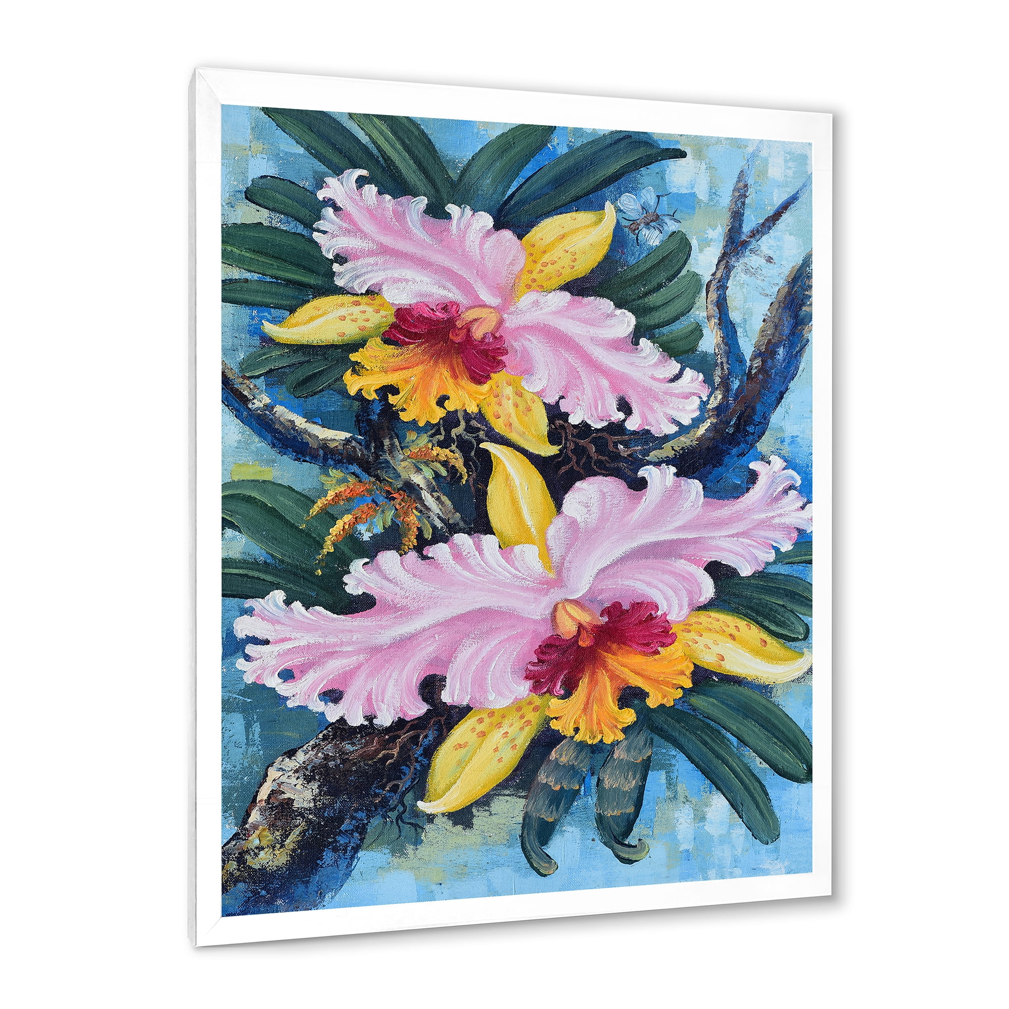 Designart 'Ancient Forest Orchids I' Traditional Framed Art Print