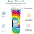 thumbnail image 3 of Tie Dye Skinny Tumblers with Lids and Straws, Colorful Rainbow Stainless Steel Vacuum Insulated Double Wall Travel Tumbler Cups 20 OZ for Men Women, 3 of 6
