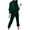 Green, variant on Women's Fall Outfit Sets Burgundy Color Solid Color Velvet Round Neck Long Sleeved Pants Casual Suit