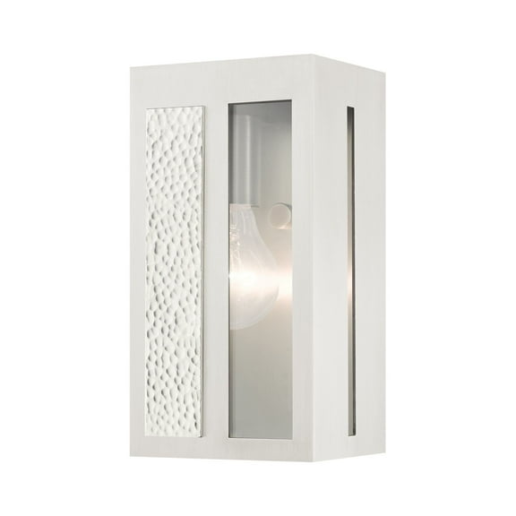 27411-91 Livex Lighting Lafayette - 1 Light Outdoor ADA Wall Lantern in Coastal Style - 4.75 Inches wide by 9 Inches high-Brushed Nickel Finish