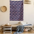 thumbnail image 2 of Floral Tapestry, Brush Bouquet of Wildflowers Picturesque Nature Summer Season Design, Wall Hanging for Bedroom Living Room Dorm Decor, 60W X 80L Inches, Coral Pink and Dark Blue, by Ambesonne, 2 of 5