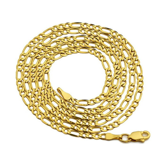 14K Yellow Gold 2mm Solid Figaro Chain Necklace (20 inches)