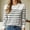White, variant on FASHOFT Pullover Sweaters for Women Crew Neck Knit Top Striped Long Sleeve Soft Lightweight Layering Shirt Casual Everyday Outfit Casual Streetwear Outfit Beige L