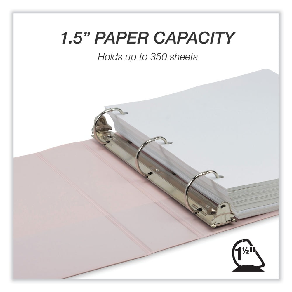 Samsill U69540 Earth's Choice 11 in. x 8.5 in. 1.5 in. Capacity Plant-Based BOHO D-Ring View Binders - Rose (2/Pack)