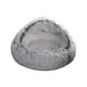 thumbnail image 3 of Cama cálida para perros, camas redondas y cálidas para gatos con cubierta con capucha, suave nido para gatos semicerrado para otoño e invierno, L, 3 of 8