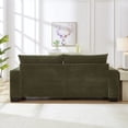 thumbnail image 3 of S-HOME Upholstered Corduroy Sofa in with USB Ports and Cup Holders, Spacious 78 Inch 3-Seater Living Room Couch，Green, 3 of 10