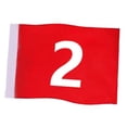 thumbnail image 1 of Bandera de golf estándar, accesorio de golf, bandera grande numerada para putting green, roja, para club de campo, césped, campo de práctica, patio 2, 1 of 8