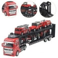 thumbnail image 3 of Funtogether Toys 32cm Pull-Back Car Carrier Truck – Separable Fire Truck Construction Vehicle Toy for Boys – Red, 3 of 6