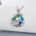 thumbnail image 3 of JUSORA Raven/Wolf/Giraffe Necklace Sterling Silver Animal Pendant Necklace with Abalone Shell Rave/Wolf/Giraffe Jewelry Gifts for Women, 3 of 10