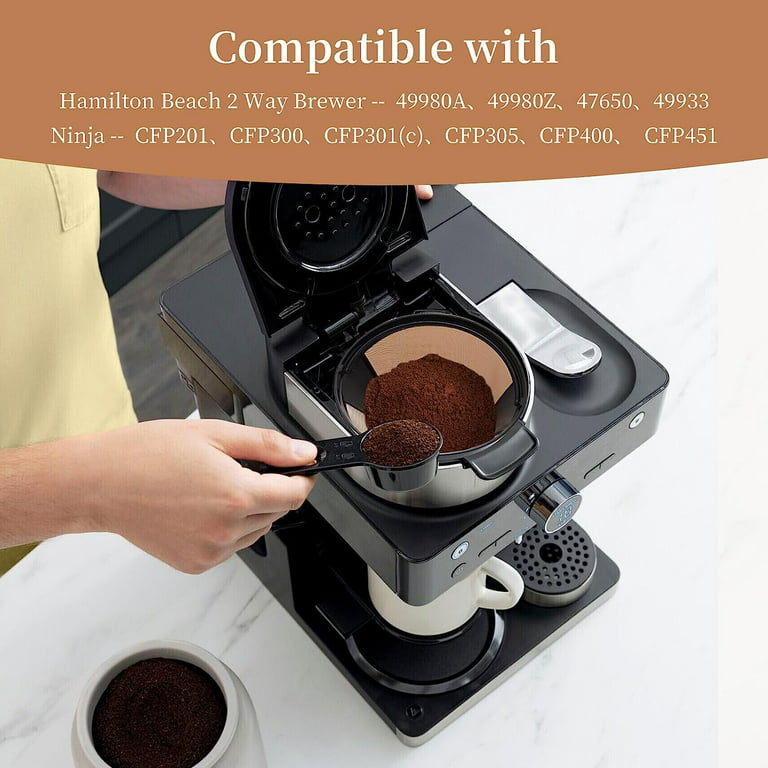 Reusable Filter for Ninja Dual Brew, 2 Pack K Cup Coffee Pods with 1 Coffee  Filter #4 Cone for Ninja Dual Brew Coffee Maker Ninja CFP301 CFP201 