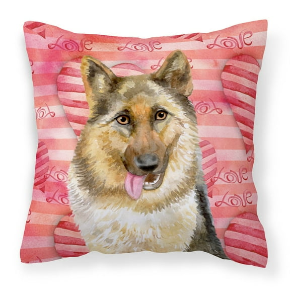 Carolines Treasures BB9741PW1818 German Shepherd Love Fabric Decorative Pillow 18H x18W multicolor