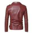 thumbnail image 2 of Mens Vintage Faux Leather Biker Jackets Big and Tall Motorcycle Lightweight Pu Leather Racer Bomber Jackets, 2 of 4
