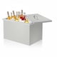 thumbnail image 1 of Duradero Stainless Acero Abatibles-En Ice Chest Cooler – Insulated Large Capacity Con Hinged Sliding Lid & Drain Plug – Perfect Para Exterior Cocina BBQ Picnic – Silver – 22x17x12inch – Portátil., 1 of 6