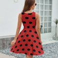 thumbnail image 6 of Black Polka Dots on Red Background Sundress Sleeveless Dress Summer Women Clothes Dress for Women Dresses, 6 of 7