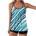 thumbnail image 1 of Maillots de Bain Deux Pièces pour Femmes, Tankinis Deux Pièces pour Femmes Col Rond Blouson Haut de Tankini avec Shorts Maillots de Bain Modestes Grande Taille P-5TG Liquidation Vêtements pour Femmes, 1 of 5
