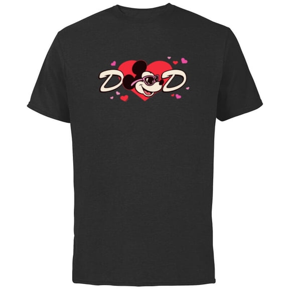 Disney Valentine's Day Dad Gift Family Matching Trip - Short Sleeve Cotton T-Shirt for Adults - Customized-Black