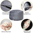thumbnail image 4 of 4ft gris giant velvet bean bag chair filled con foam para sala de estar y dormitorio, 4 of 8