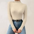 thumbnail image 2 of Winter clothing for women Women Casual Autumn And Winter Multicolor Pattern Mid Neck Warm Long Sleeved Knitted Bottoming Shirt, 2 of 4