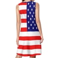 thumbnail image 2 of American flag Spring Summer Dresses for Women Fashion T-shirt Dress Casual Sleeveless Loose Sundress with Pockets, 2 of 5