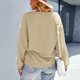 thumbnail image 1 of Women Top Fall Top Loose Pure Color Warm Crewneck for Daily Life ANGGREK Otros, 1 of 8