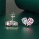 thumbnail image 4 of Pendientes de botón para mujer Pendientes de botón con forma de corazón y circonita cúbica, modernos para aniversario o cumpleaños, 4 of 8