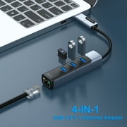 BENFEI USB-C/USB 3.0 to Ethernet Adapter with 3*USB 3.0 Ports, Gray