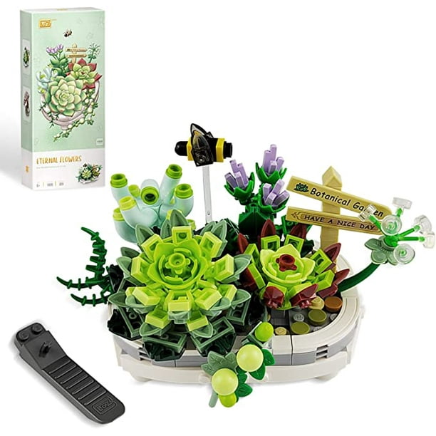 Mini plantes succulentes créatives compatibles avec Lego, blocs de
