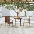 thumbnail image 1 of vidaXL 3 Piece Garden Dining Set Poly Rattan Brown, 1 of 5