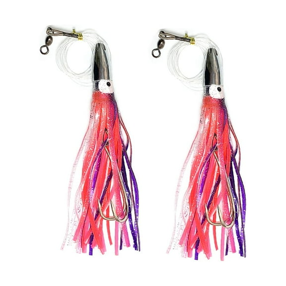 Sanhu 7 Inch Bullet Jet Head Lures 2 Pieces Pink Purple
