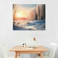 thumbnail image 2 of JRXY Winter Tree Canvas Wall Art Snow Covered Winter Forest Sunrise Sunset Modern Landscape Mountain Nature Wilderness Photography Print on Canvas for Kitchen and Living Room 20x16 Inch 20x16in, 2 of 3