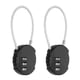 thumbnail image 1 of Uxcell 2-Pack Candado de Combinación, Aleación de Zinc 3 Dígitos Contraseña Candado de Cable Redondo Luggage Combo Lock Candado Sin Llave para Exterior [Negro], 1 of 7