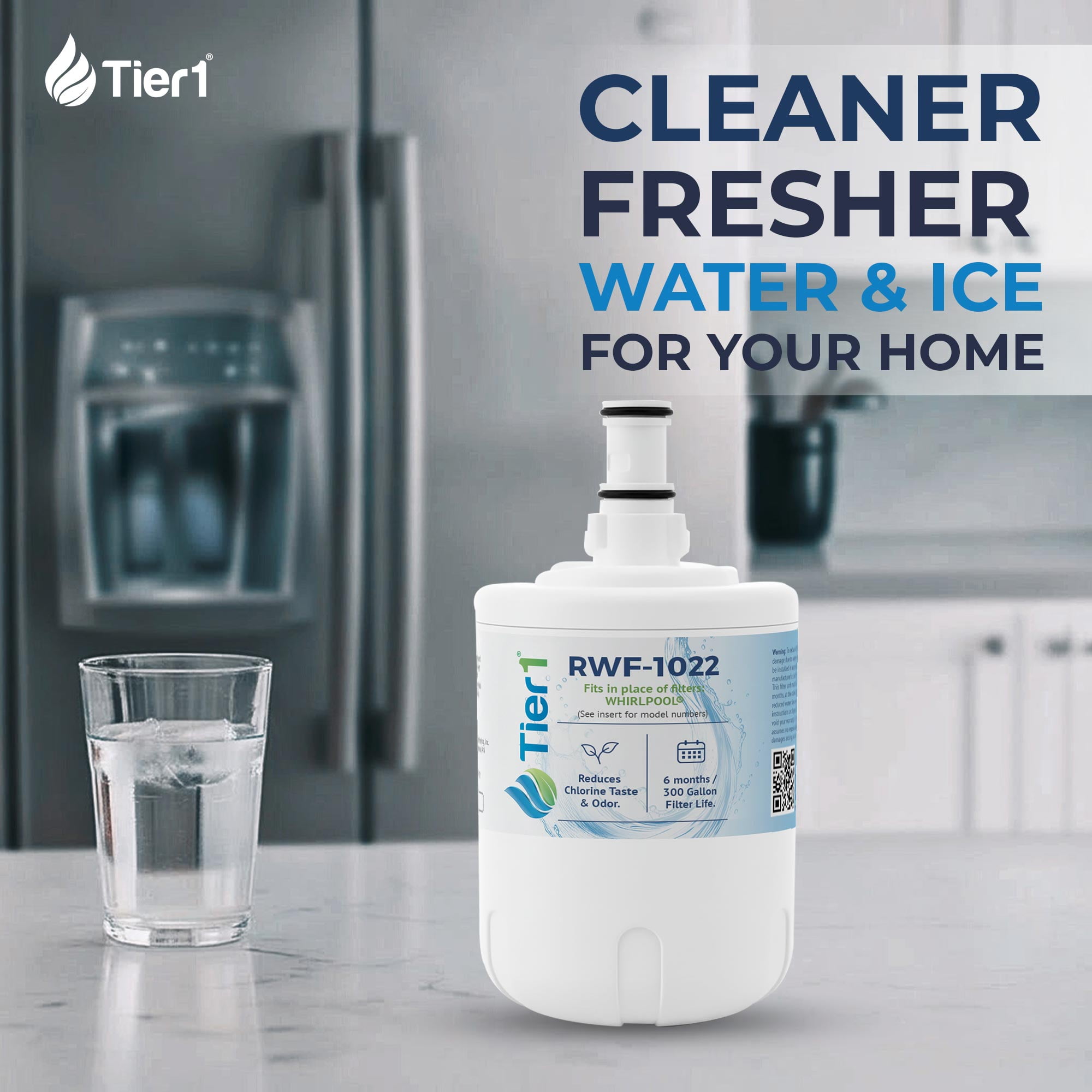 Tier1 RWF1022 8171413 Refrigerator Water Filter | Replacement for Kenmore 9002, EDR8D1, 469002, 8171414, WF286 | Fridge Filter - Up to 18 Months Supply | Easy Install | Great Tasting Water (3-pk)