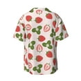 thumbnail image 6 of Lsque Strawberries And Leaf print Men's Cuban Collar Short Sleeve Shirt Summer Beachwear Casual Button Down Fashionable Vacation Leisure Shirt-Large, 6 of 7
