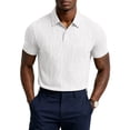 thumbnail image 6 of Mens Polo Shirts Textured Knit Stretchy Regular Fit Collared Golf Shirts, M, 6 of 8