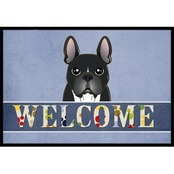 Caroline's Treasures BB1413MAT French Bulldog Welcome Door Mat, Indoor Rug or Outdoor Welcome Mat 18x27 Doormat , 27"L x
