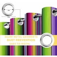 thumbnail image 6 of Mexican Style Blackout Curtains for Bedroom/Living Room, Thermal Insulated Kitchen Curtains, Colorful Mexico Stripes Purple Green Grommet Darkening Window Treatment Drapes 42"x63"x2, 6 of 8
