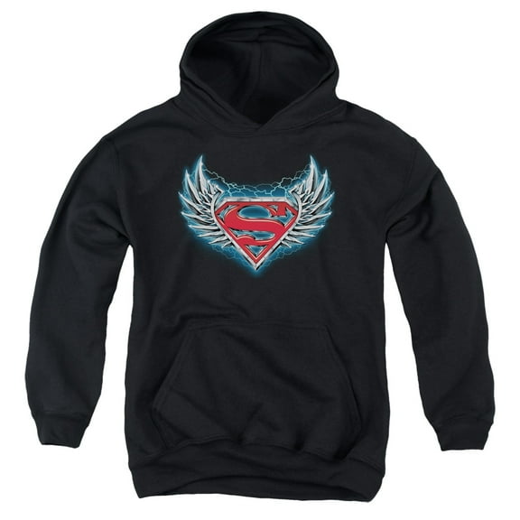 Superman - Steel Wings Logo - Youth Hooded Sweatshirt - Large