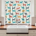 thumbnail image 2 of Ambesonne Colorful Kitchen Curtains, Retro Dog, 55"x45", Grey Red Teal, 2 of 3