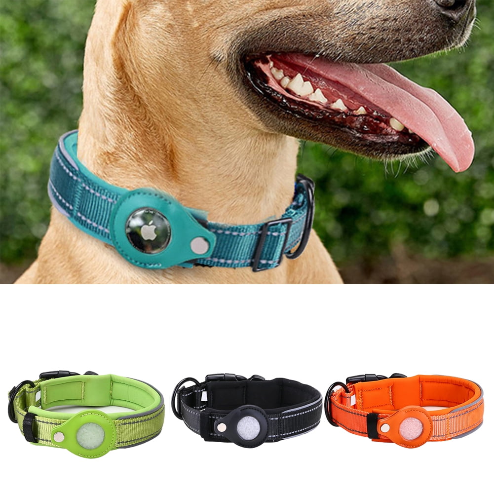 SPRING PARK Soft Nylon Dog Collar for AirTag ,AntiLost Lightweight Pet