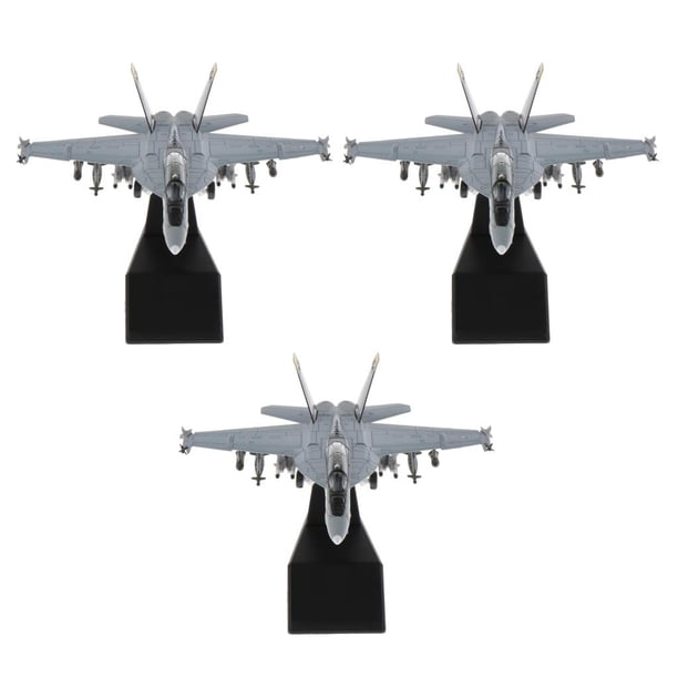 3pcs 1: 100 F/A-18 Strike Helicóptero Diecast Army Model & Dispaly Stand Decor