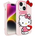 thumbnail image 3 of for iPhone 17 Pro Max 6 6s 7 8 Plus XR Xs Max 11 12 13 14 15 16 Plus Case for Samsung Galaxy A16 A15 A14 Cute Funny Cartoon Kawaii Hello Kitty Phone Case 3D Character Soft Silicone Pink Cover Case, 3 of 6