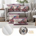 thumbnail image 6 of Independence Day Pillow Covers 2 Pack USA Flag Red Truck Flower Pillowcase Waterproof Outdoor Throw Pillow Cover for Patio Garden Square Cushion 26”x26”, 6 of 9