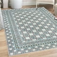 thumbnail image 1 of Vintage Decorative Rug, Ethnic Themed Squares and Circle Details Antique Themed Mesh Grid, Quality Carpet for Bedroom Dorm and Living Room, 6 Sizes, Pale Blue Rose and Mustard, by Ambesonne, 1 of 4
