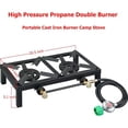 thumbnail image 5 of Portable Double Burner Propane Gas Stove, Portable Propane Cooker, Durable Square Camping Stove with Regulator Hose & Independent Knobs for Outdoor Cooking Camping, Backyard Picnic, 5 of 6
