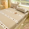 100 Cotton Bed Sheets Home Bed Cover Plaid Style Fitted Sheet
